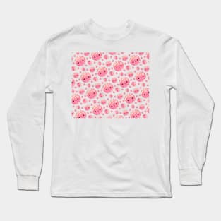 Pink Concha Pattern (Pan Dulce Art) Long Sleeve T-Shirt